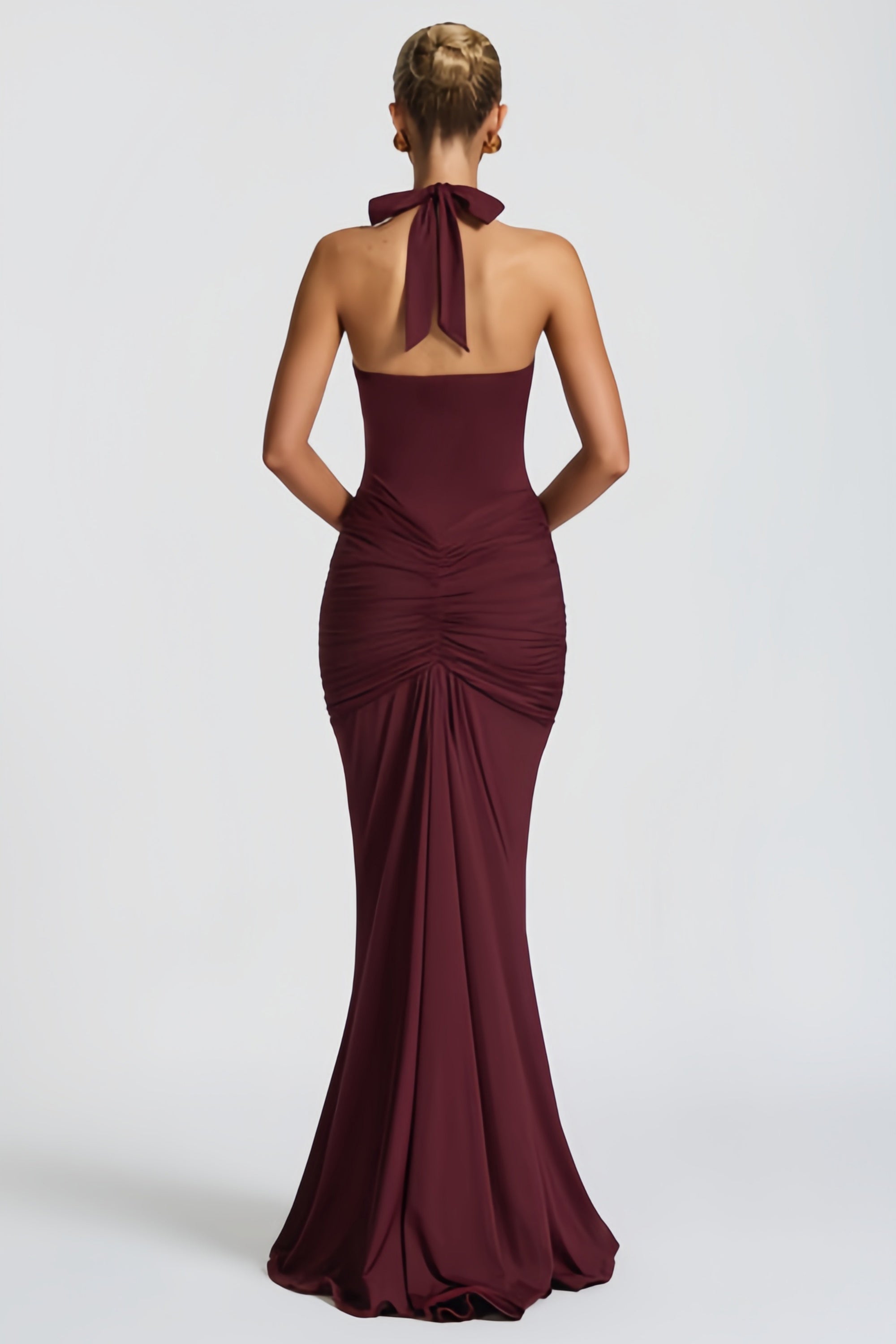 Aiglantine Halterneck Ruched Maxi Dress (Final Sale-US Only)