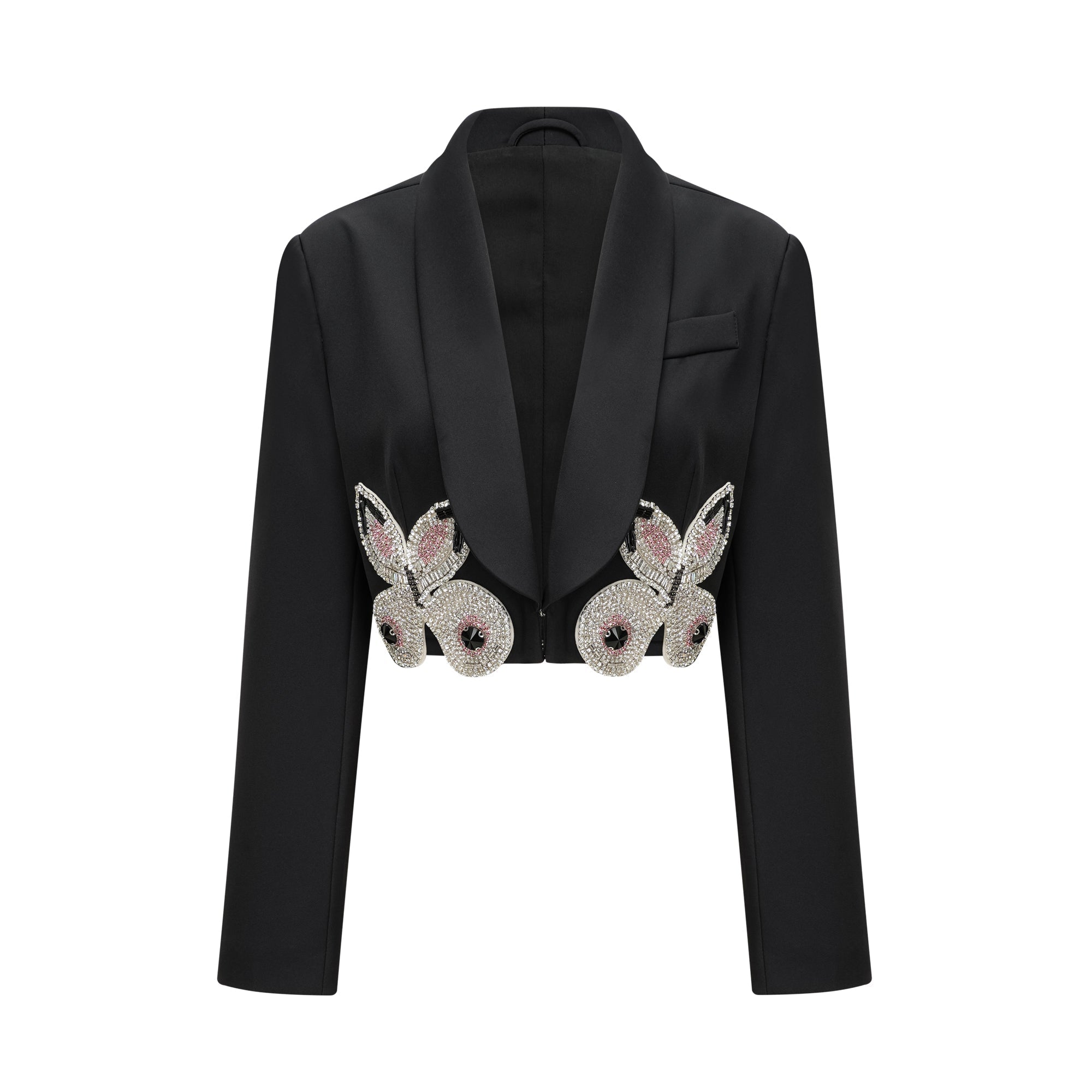 Roxane crystal-embellished jacket & skirt matching set