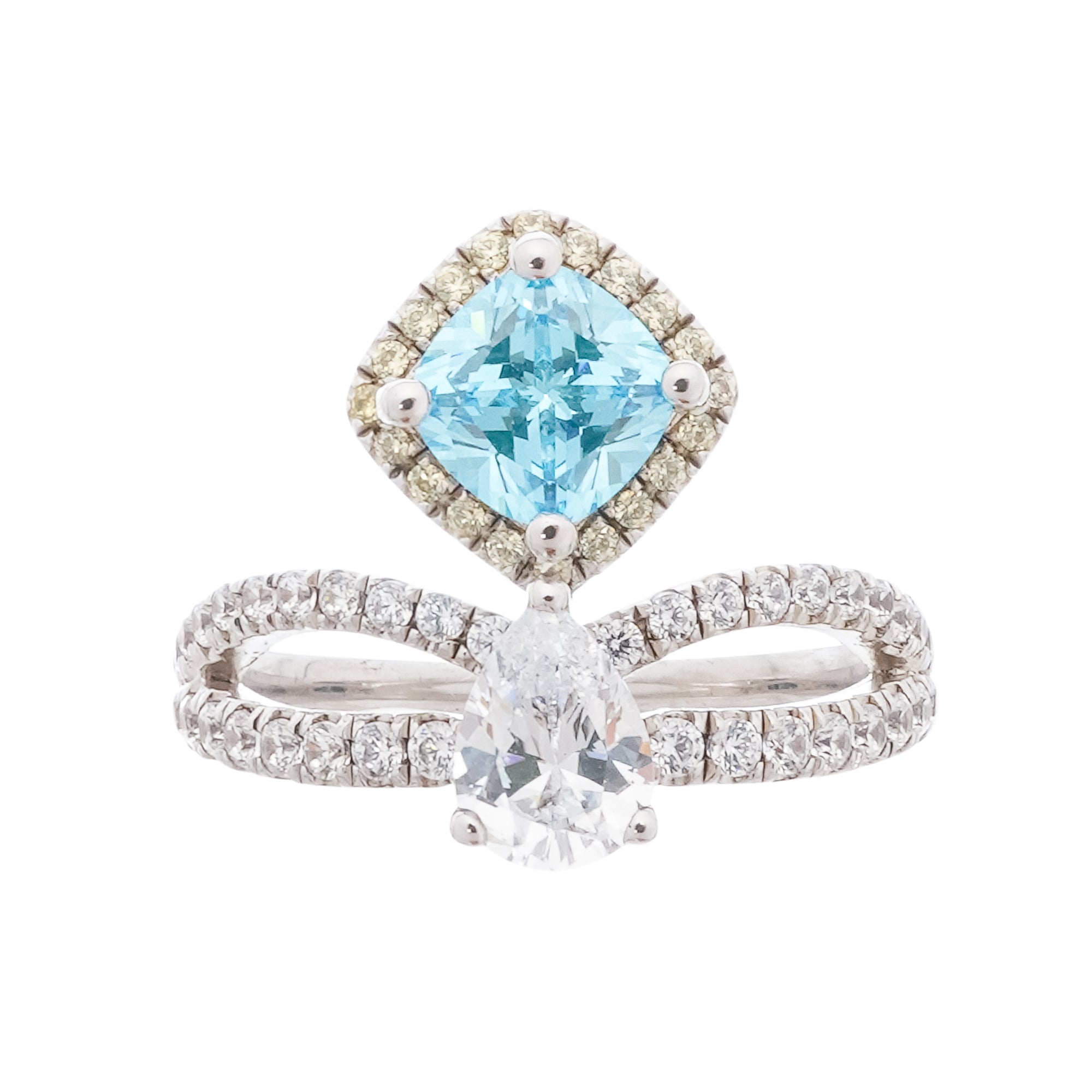 Eloïse Blue Crystal Embellished Sterling Silver Ring