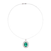 Raphaëlle Green Oval Gemstone Pendant Sterling Silver Necklace