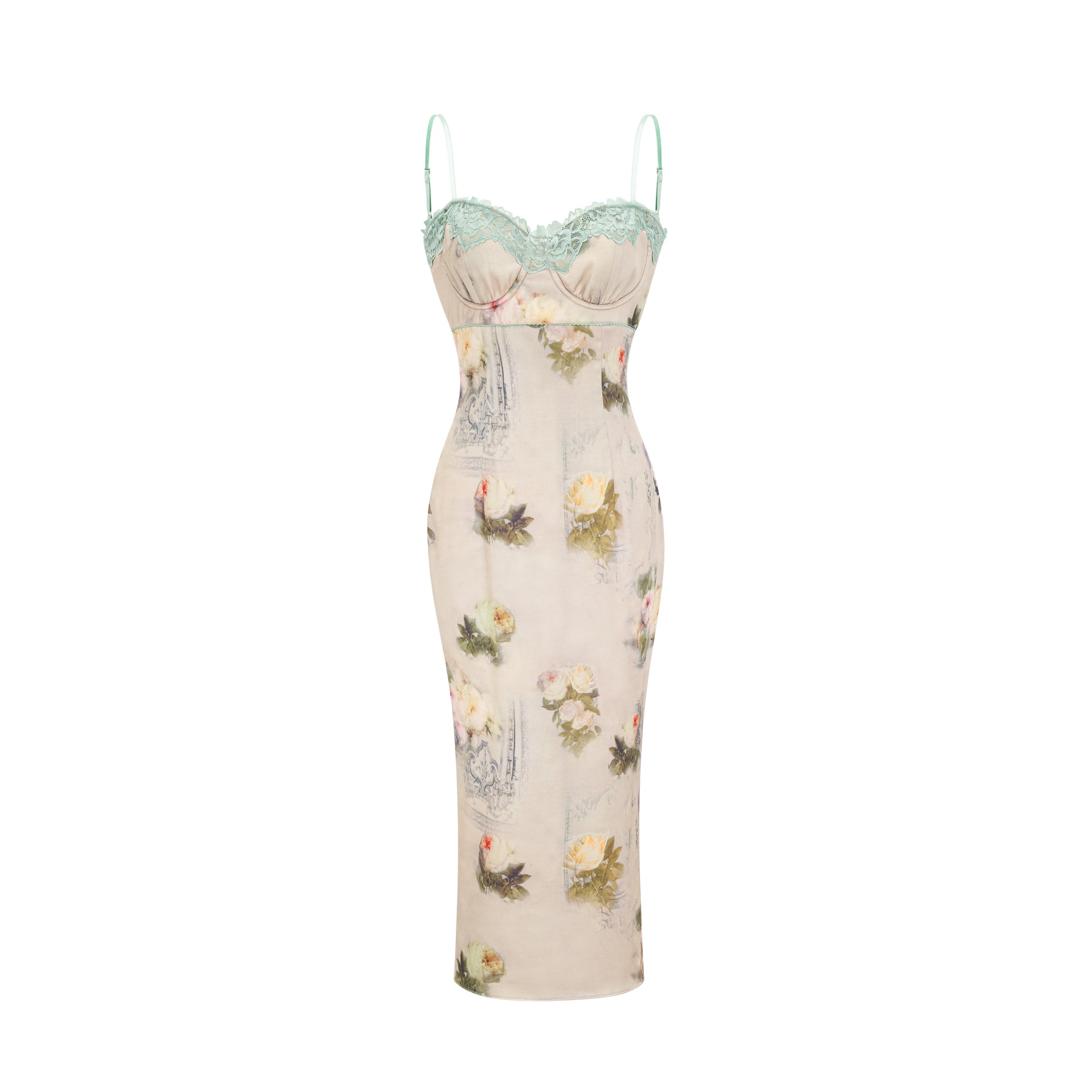 Sanne floral-print lace-trim midi dress (Final Sale-US Only)