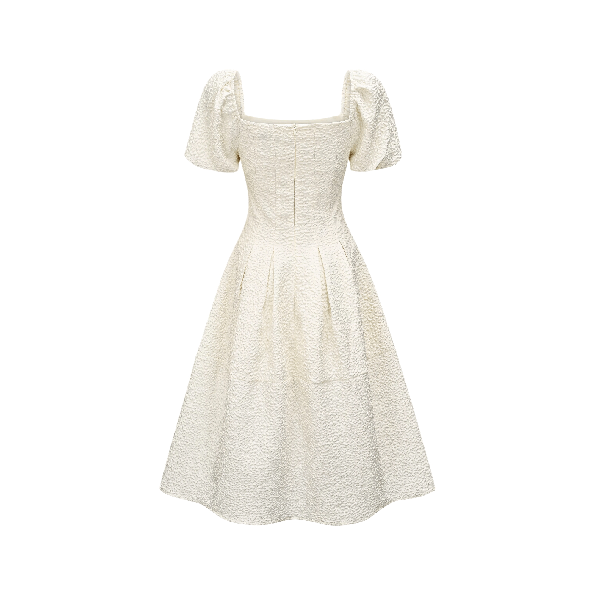 Puff-sleeve princess white dress (US Only)