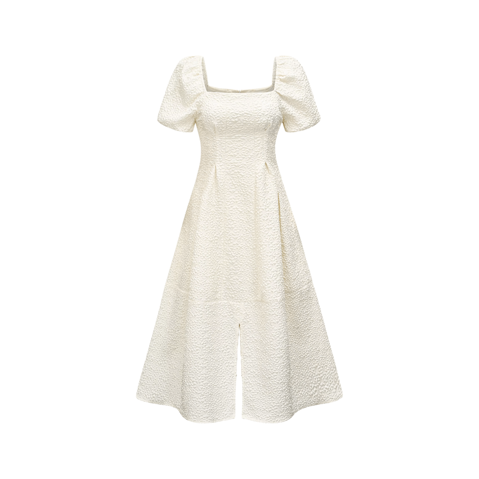 Puff-sleeve princess white dress (US Only)