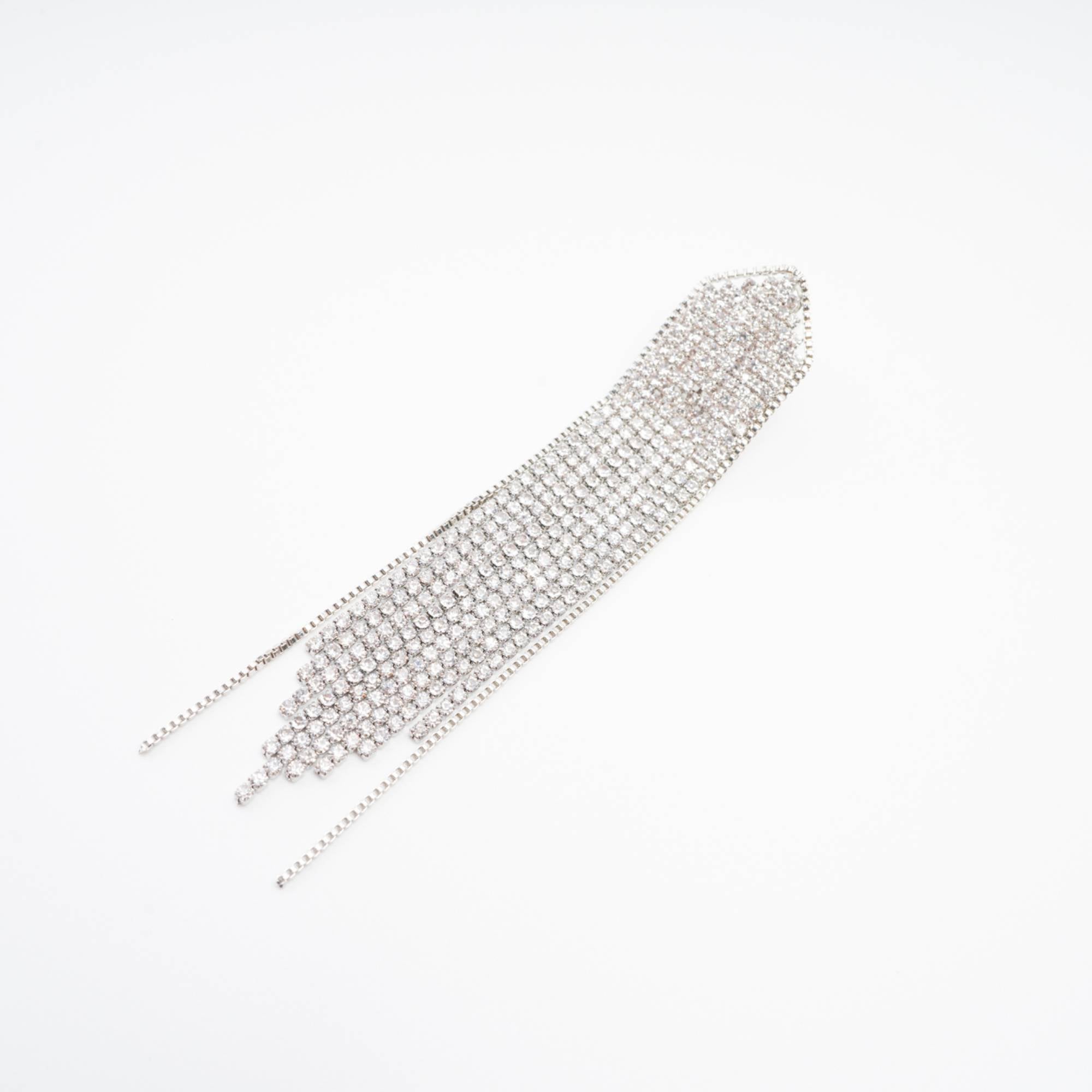 Silver-plated fringed drop earrings (US Only)
