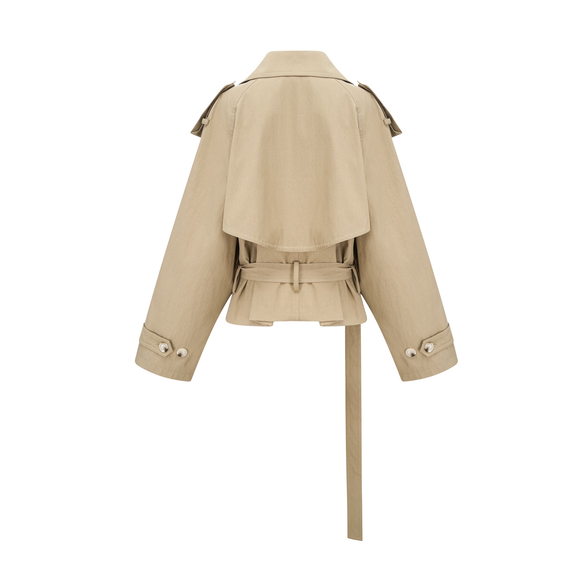 Justine belted-waist trench coat