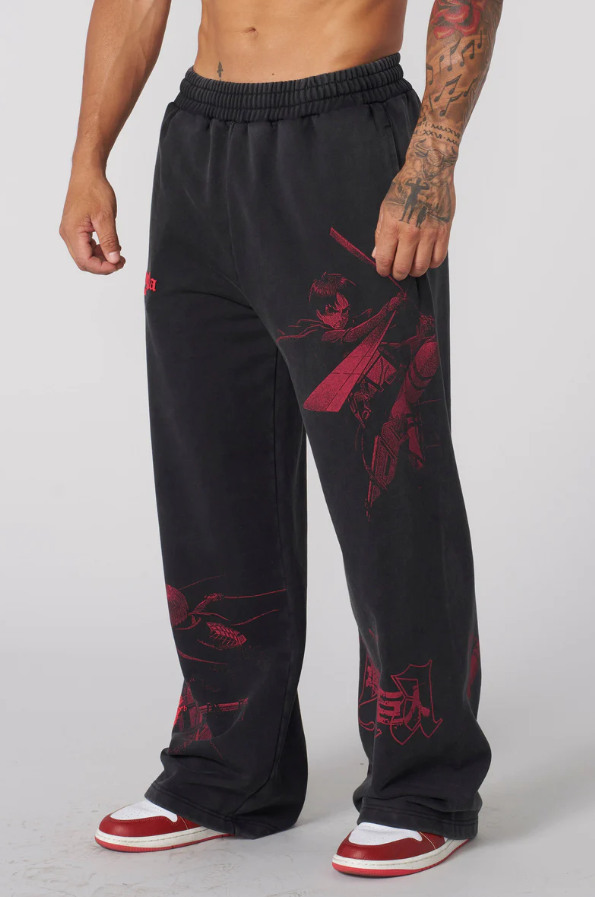 LOUISE 2128 - AOT x YLA Baggy Joggers Pants - Black