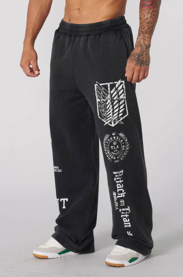 LOUISE 2128 - AOT x YLA Baggy Joggers Pants - Black