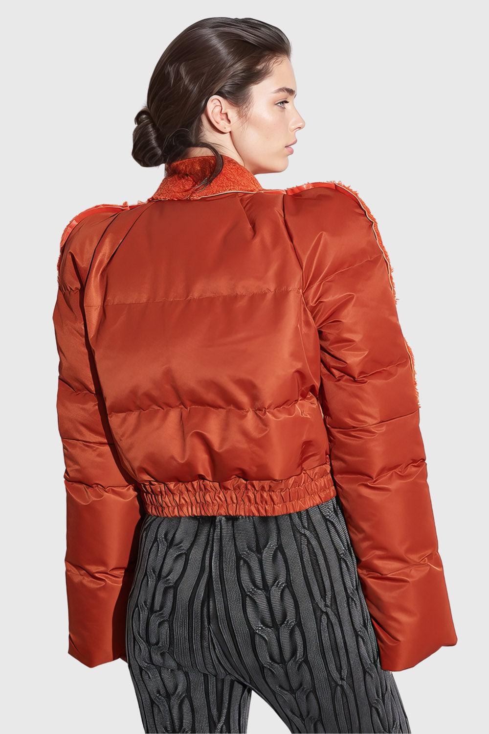 Short Puffer Jacket - Orange