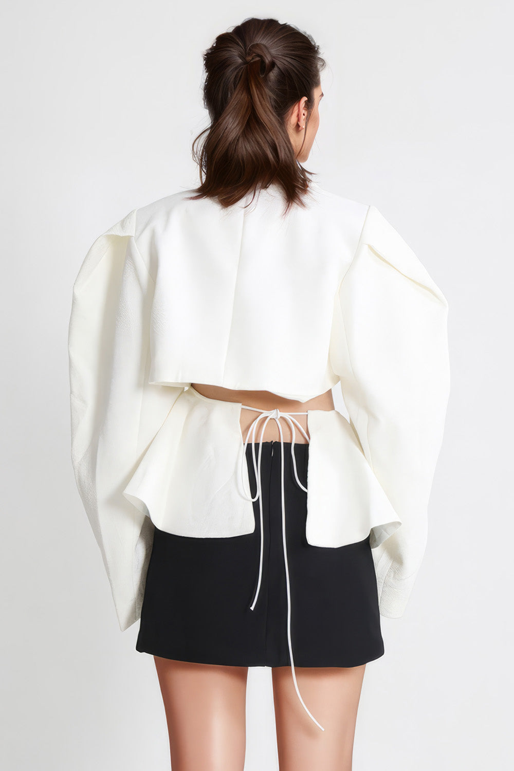 Jacket with Asymmetric Cuts - Beige