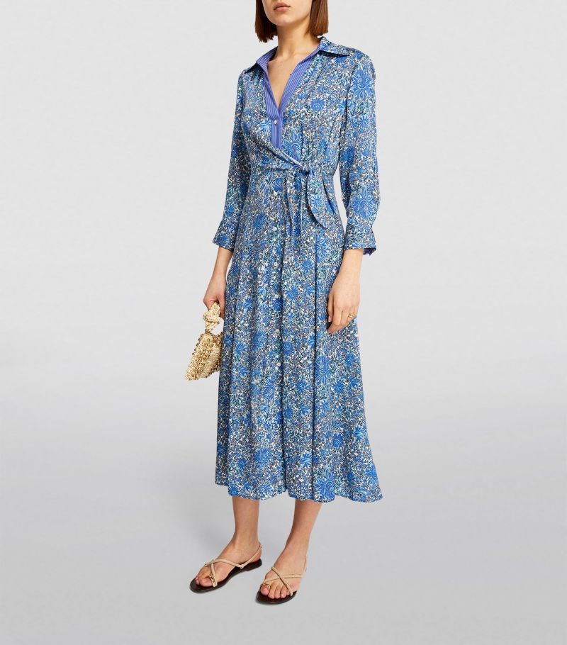 SANDRO  Floral Print Midi Dress - Blue