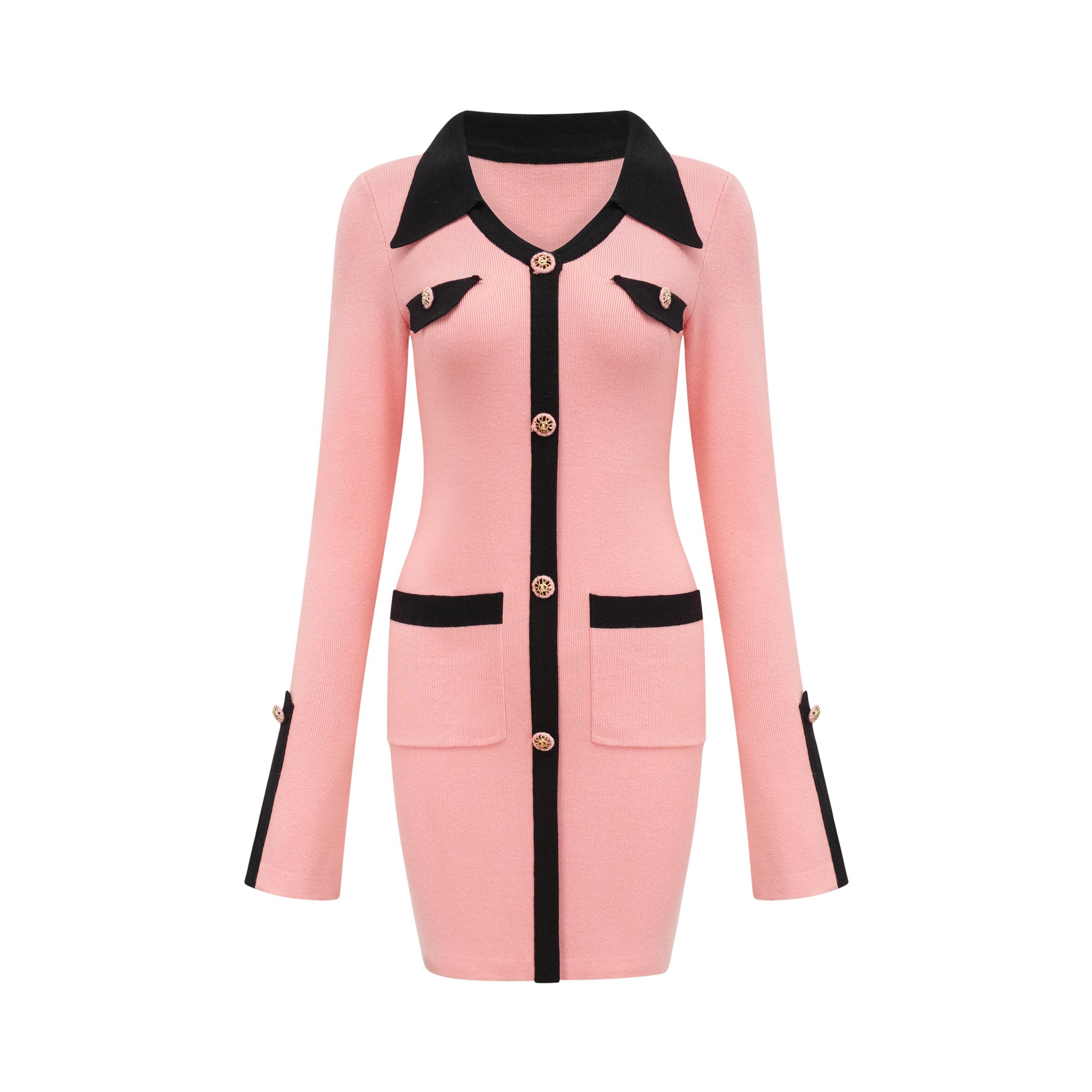 Valérie pink long-sleeved dress