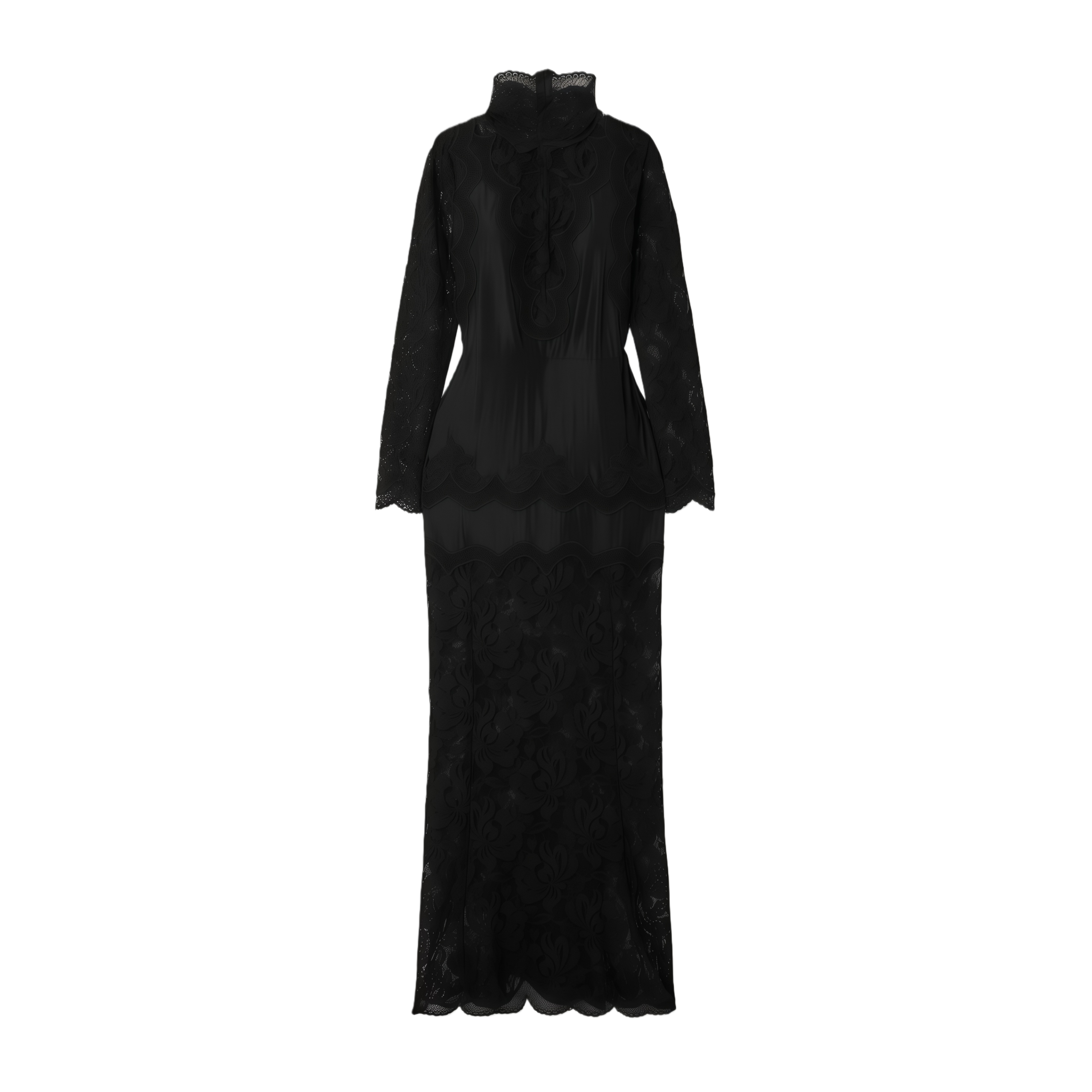 Airelle Black Satin Panel Lace Maxi Dress (Final Sale-US Only)
