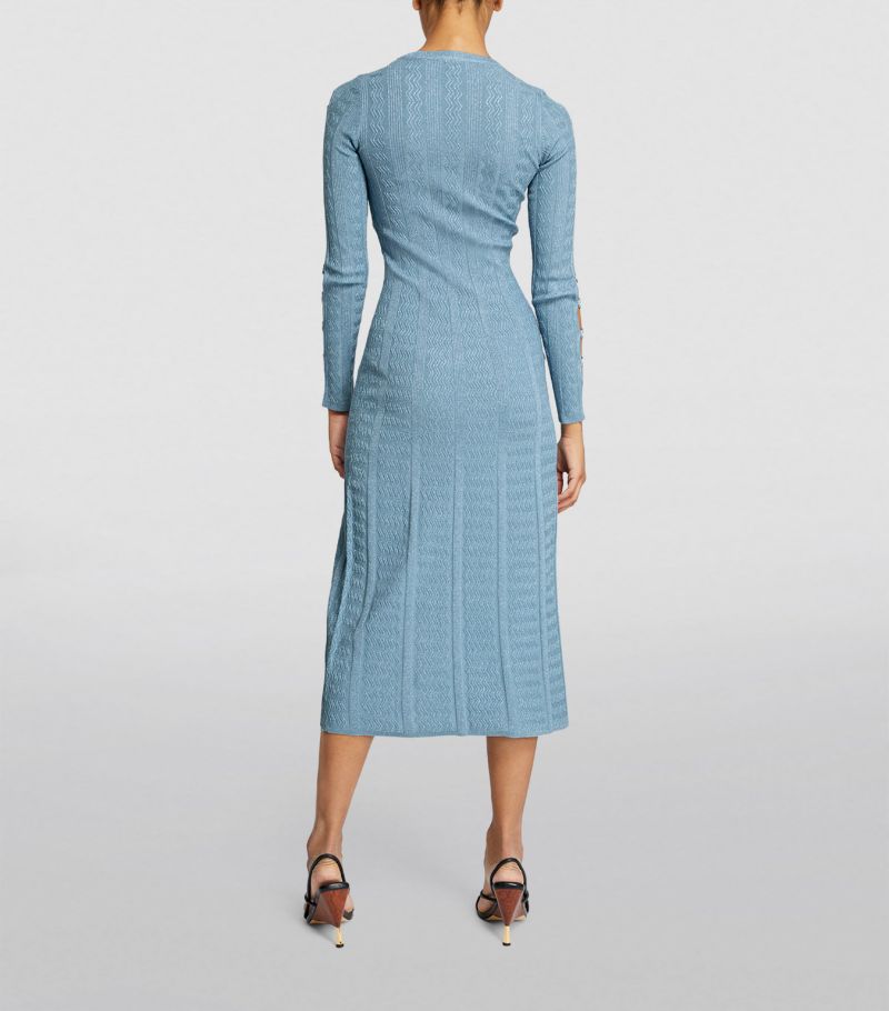 SANDRO Knit Midi Dress - Blue