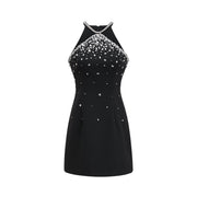 Xanthea black embellished mini dress