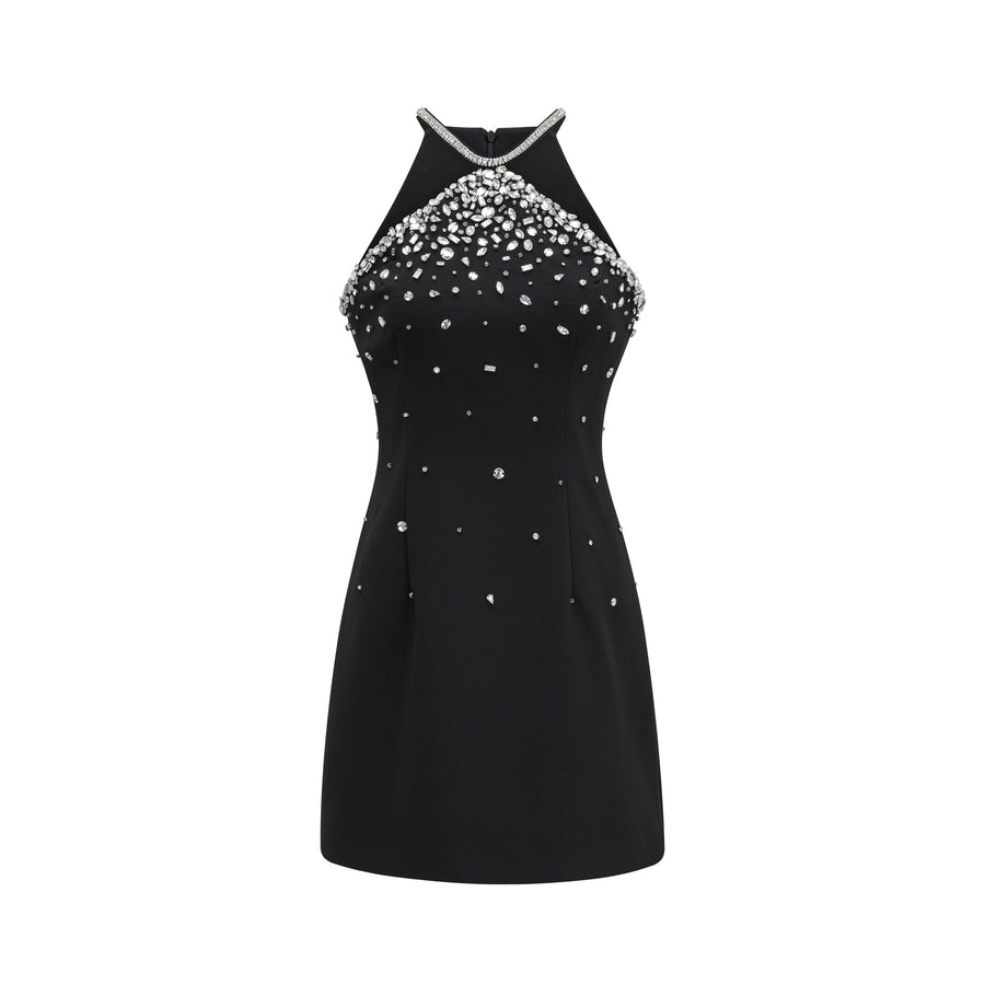 Xanthea black embellished mini dress