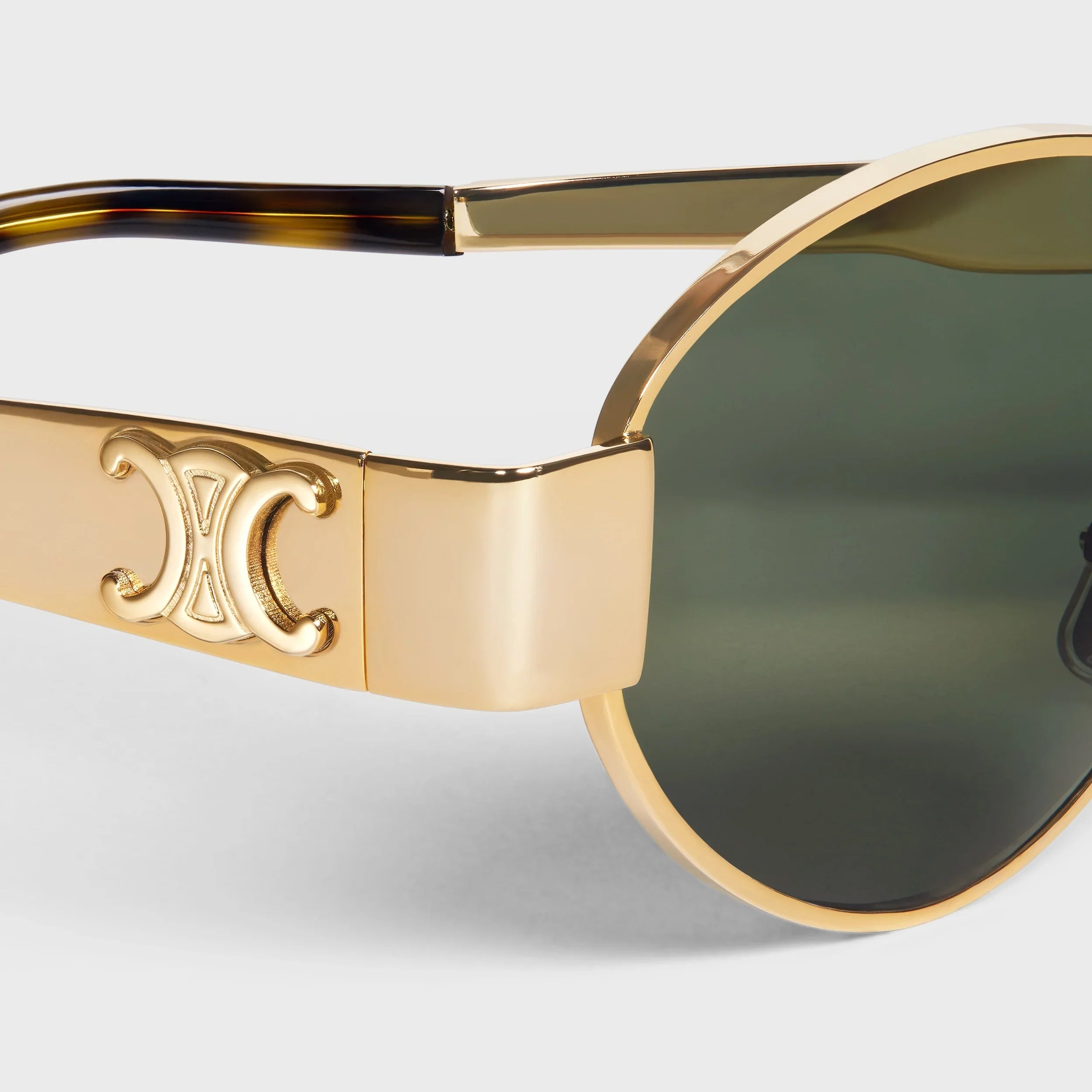 TRIOMPHE METAL 01 SUNGLASSES IN METAL GOLD / GREEN